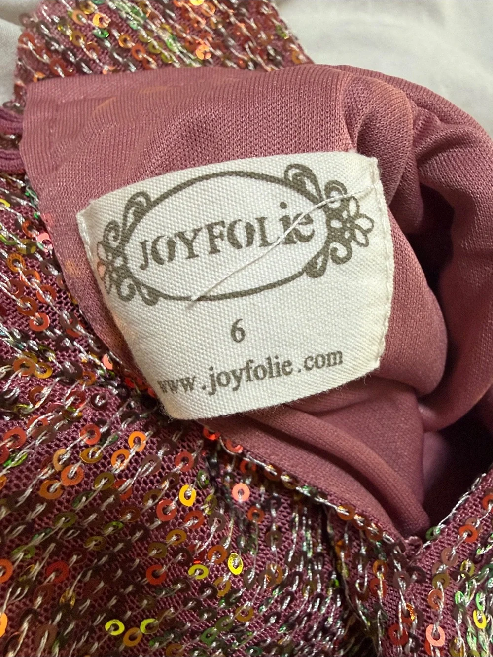 Joyfolie Pink Sequin Party Dress